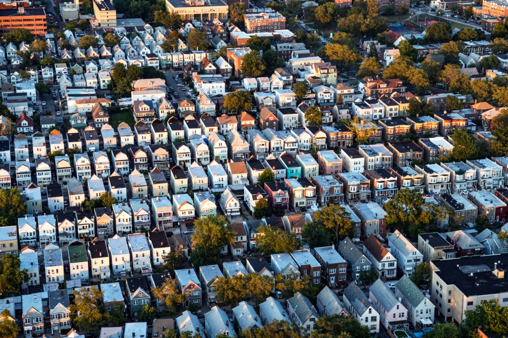 Flying over Residential District of New Jersey