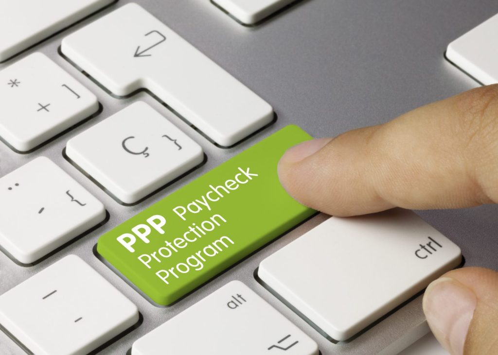PPP Paycheck Protection Program - Inscription on Green Keyboard Key.