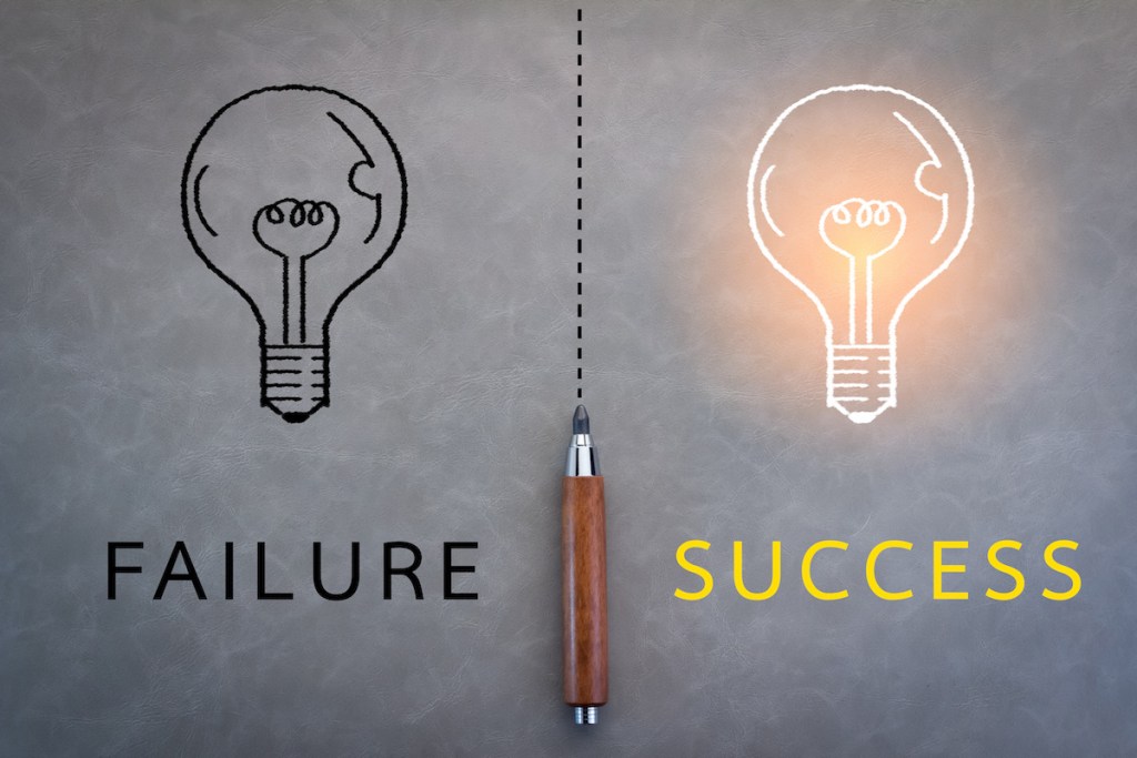 failure or success business concept