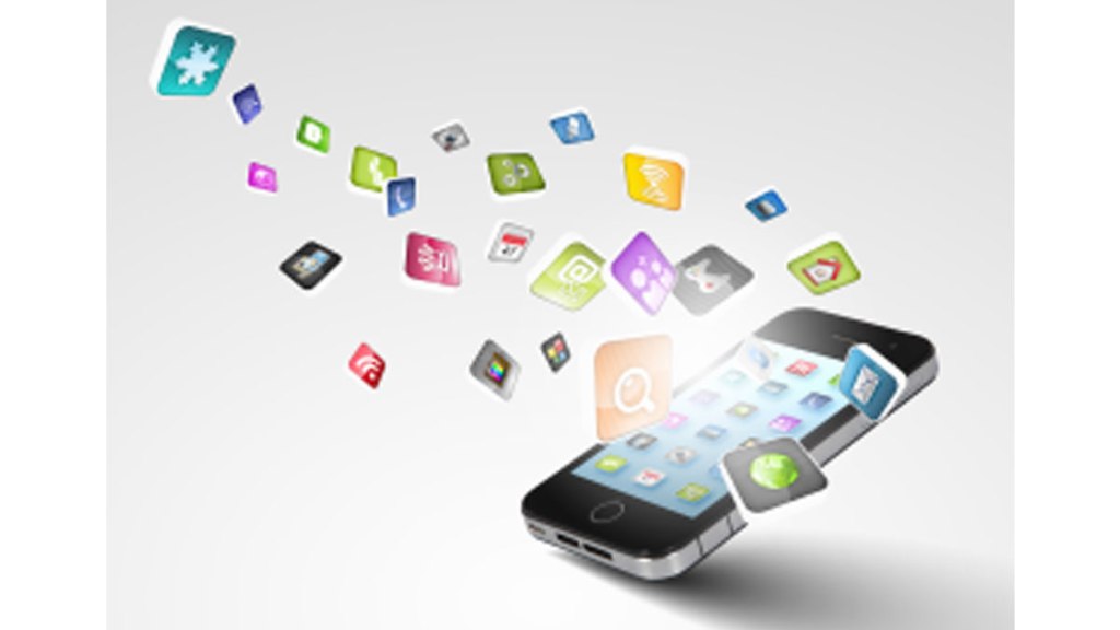 Media-technology-illustration-with-mobile-phone-and-icons