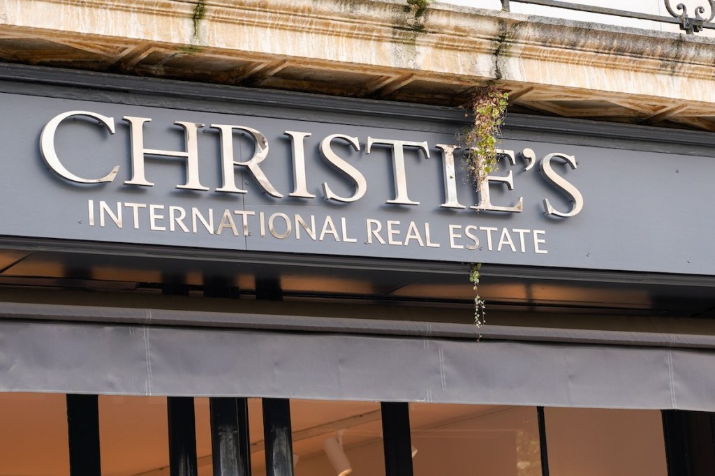 Bordeaux , Aquitaine / France - 10 17 2019 : christies sign real estate luxury store logo christie's